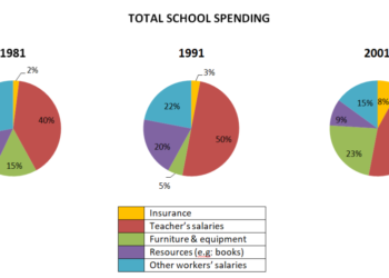 Changes in annual spending by a particular UK school