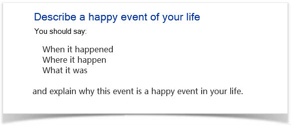 Describe a happy event of your life