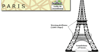 The-Eiffel-Tower-in-Paris-and-an-outline-project-to-extend-it-underground