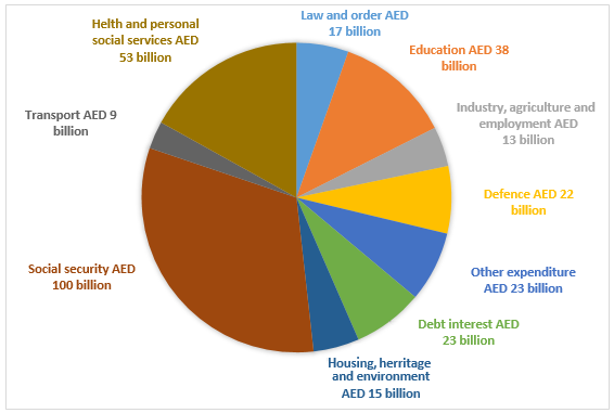How much money is spent in the budget by the UAE